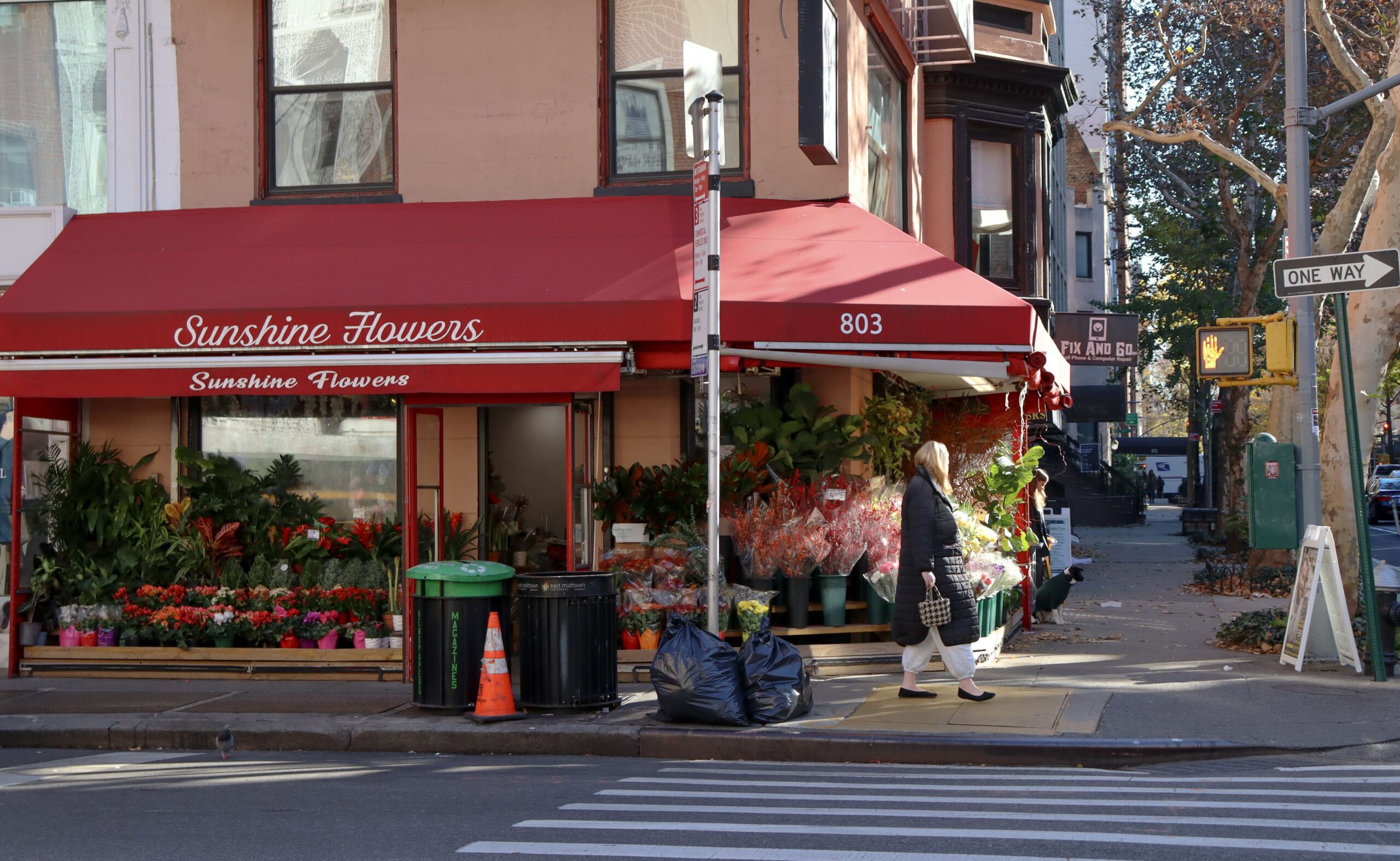 A flower shop in the Upper East Side, New York. 